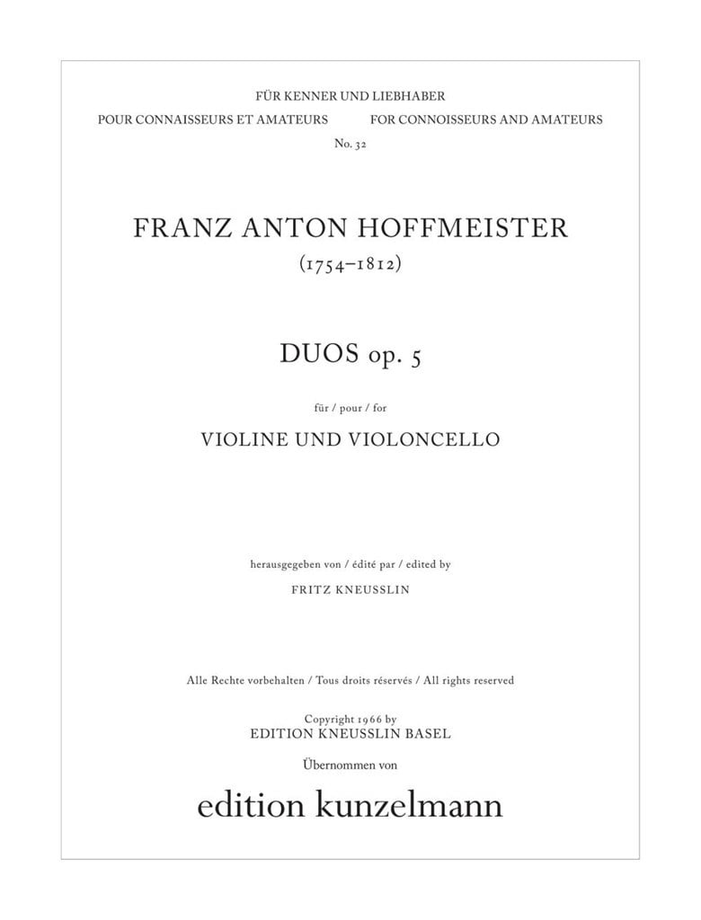 Duos Für Violine und Violoncello